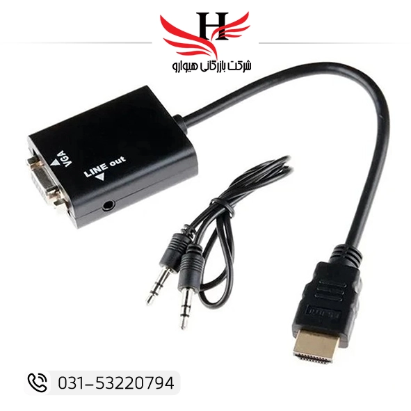 مبدل VGA به HDMI پک‌دار، مناسب انتقال تصویر از کامپیوتر به تلویزیون و مانیتورهای دارای ورودی HDMI با کیفیت پایدار